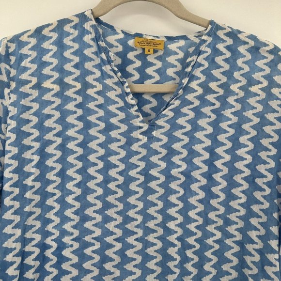 Roberta Roller Rabbit Long Sleeve Blue White Zig Zag Stripe‎ Size Small - Picture 2 of 5